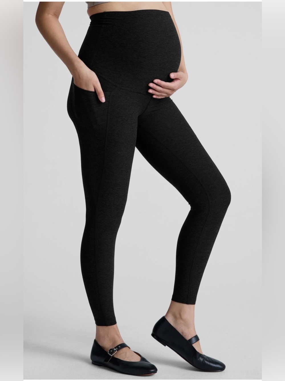 Beyond the bump Spacedye Love the Bump Maternity Pocket Midi Legging charcoal XS